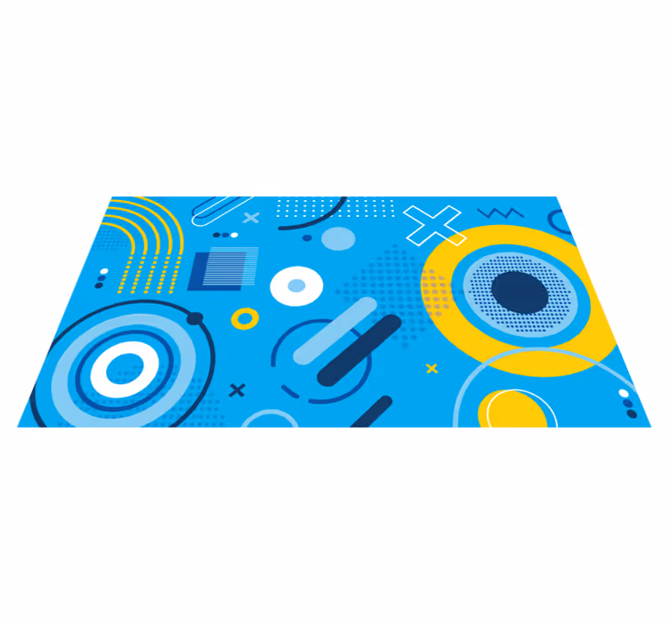 Alfombra de vinilo geométrica motivo moderno azul - TenVinilo