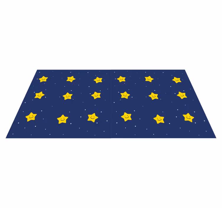 Alfombra vinílica de estrellas patrón azul feliz - TenVinilo