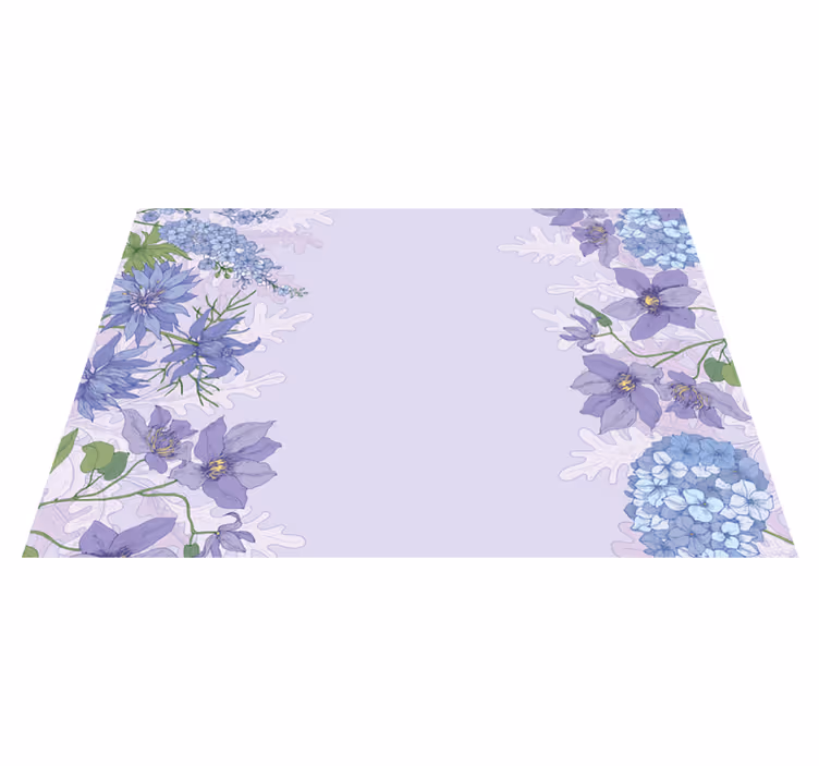 Alfombra vinílica flores acentos florales de lavanda - TenVinilo
