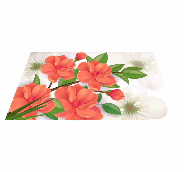 Alfombra vinílica flores arreglo de flores coloridas - TenVinilo
