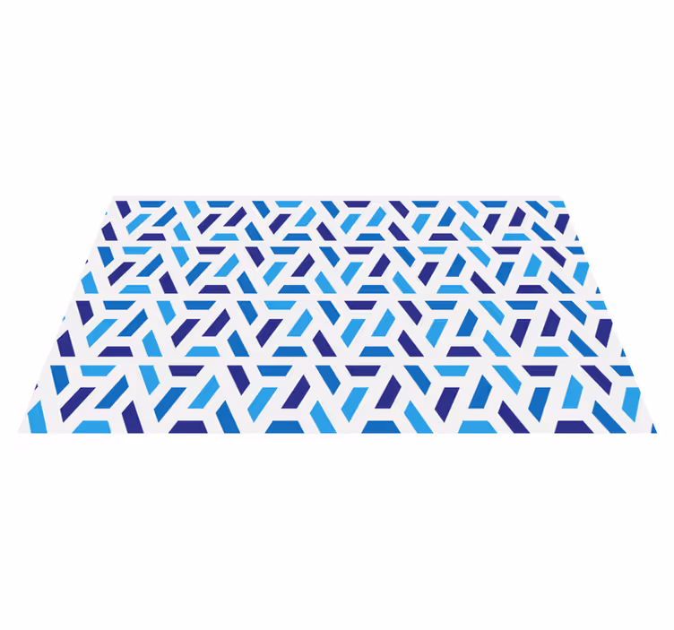 Alfombra de vinilo geométrica formas estampadas en azul - TenVinilo