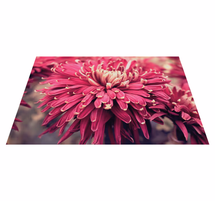 Alfombra vinílica flores crisantemo realista - TenVinilo