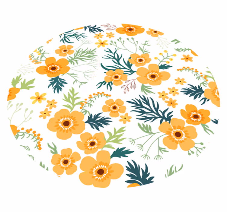 Alfombra vinílica flores patrón de ramo floral - TenVinilo