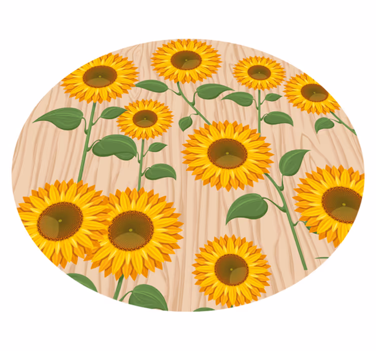 Alfombra vinílica flores ramo de girasoles - TenVinilo