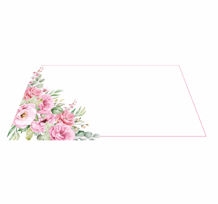 Alfombra vinílica flores arreglo elegante rosa - TenVinilo