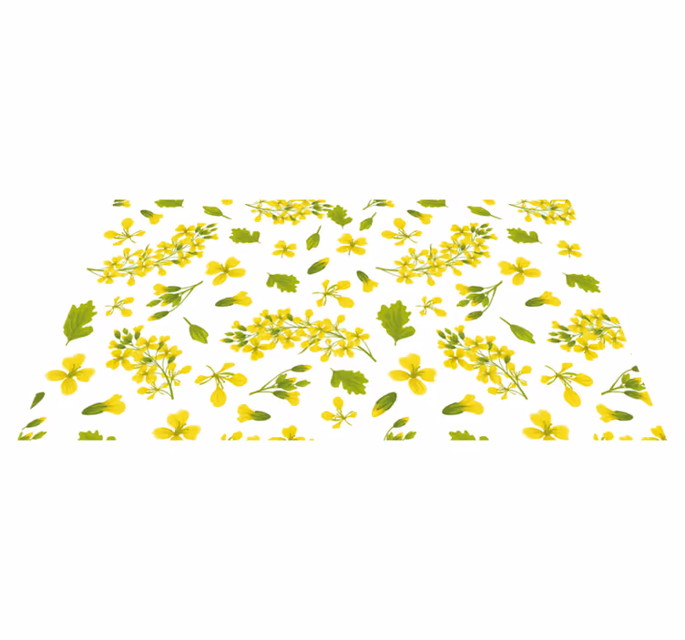 Alfombra vinílica flores Patrón de flores amarillas - TenVinilo