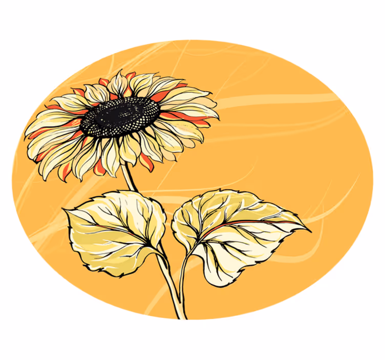 Alfombra vinílica flores flor de girasol brillante - TenVinilo