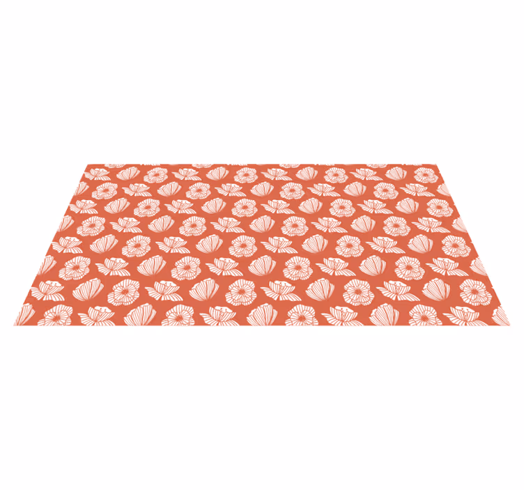 Alfombra vinílica flores elemento floral - TenVinilo
