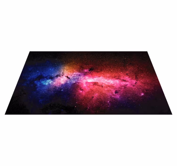 Alfombra vinílica dormitorio Universo brillante y colorido - TenVinilo