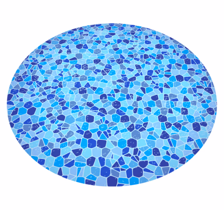 Alfombra vinílica efecto mármol textura de mosaico azul - TenVinilo