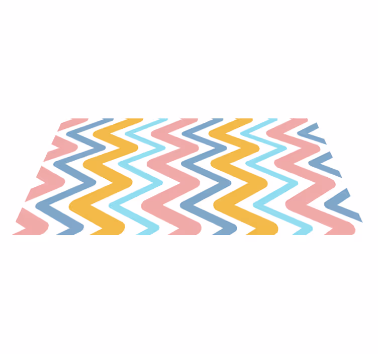 Alfombra de vinilo geométrica concepto de zigzag animado - TenVinilo