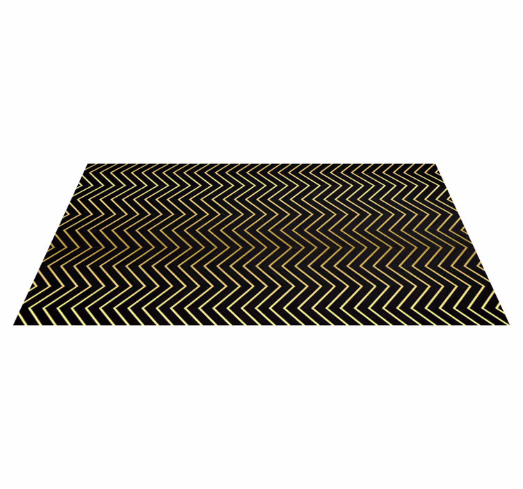 Alfombra de vinilo geométrica motivo dorado de chevron - TenVinilo