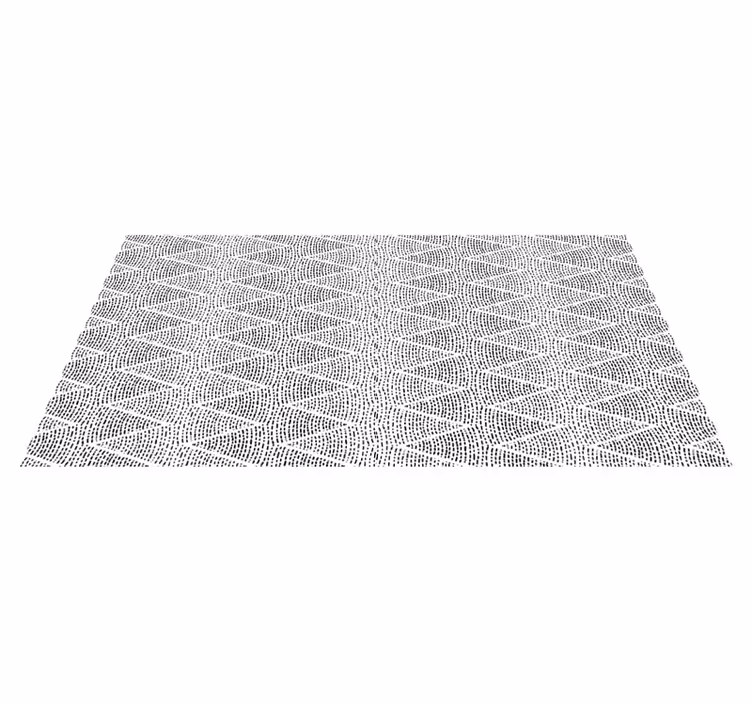 Alfombra vinílica nórdica ondas negras triangulares - TenVinilo