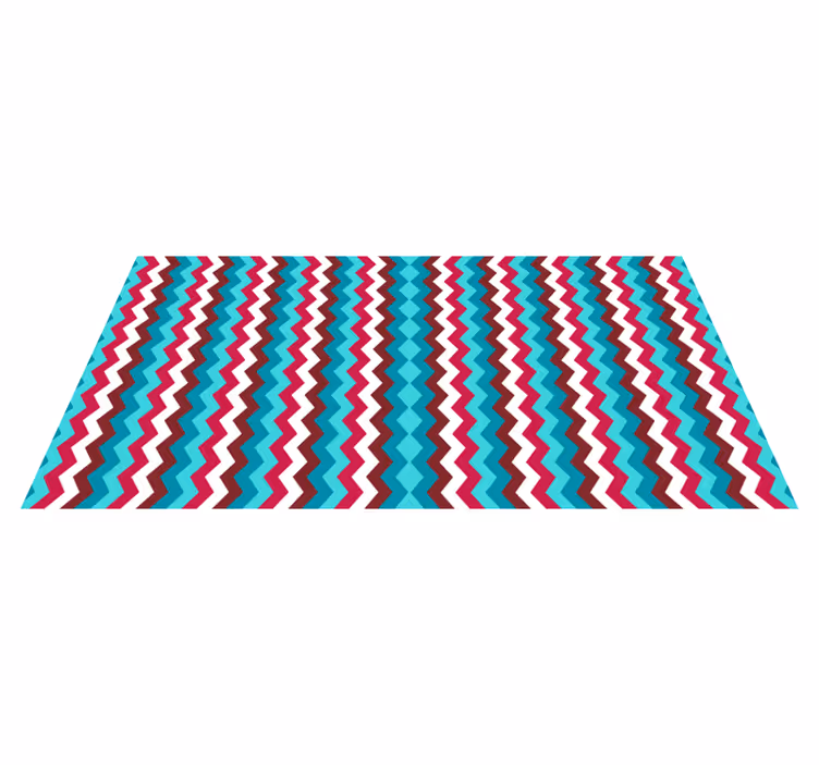 Alfombra de vinilo geométrica patrón de onda en zigzag - TenVinilo