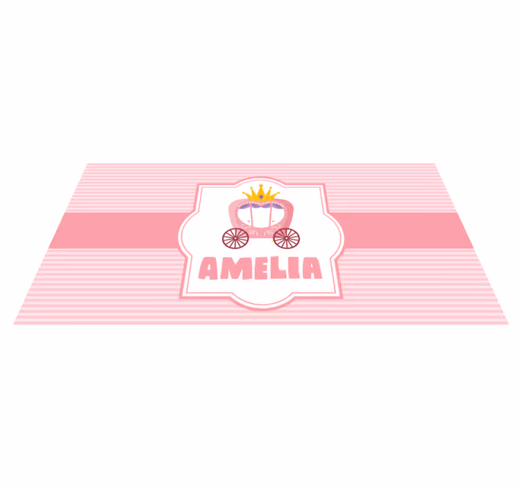 Alfombra vinílica infantil carroza de princesa - TenVinilo
