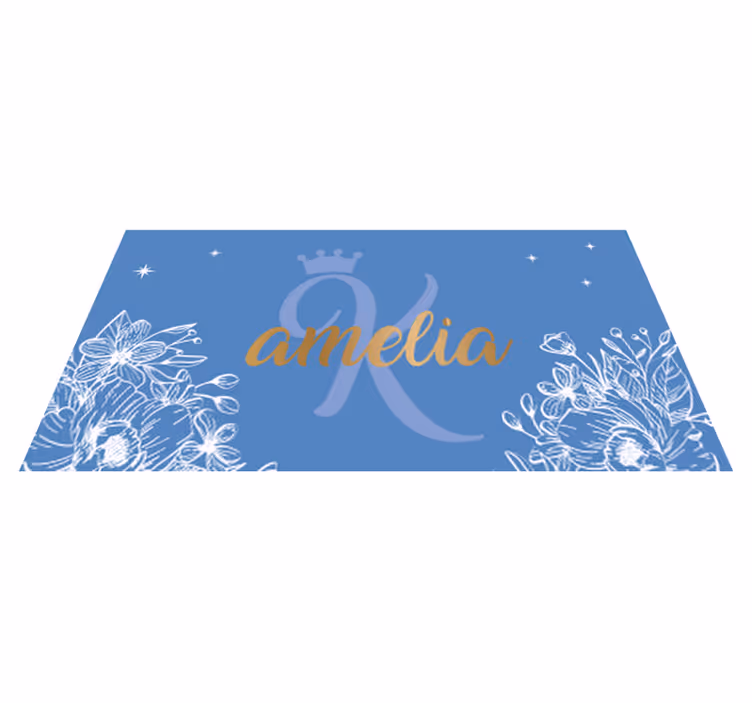 Alfombras vinílicas juvenils nombre floral e inicial - TenVinilo