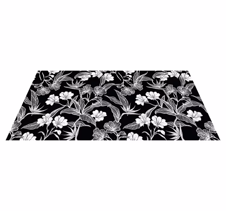Alfombra vinilo rectangular Patrón floral romántico - TenVinilo