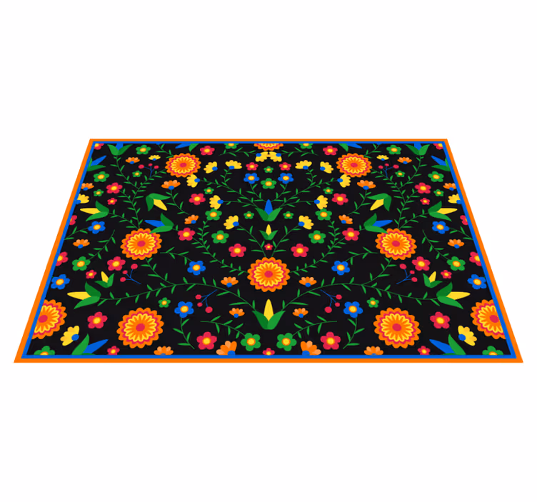 Alfombra vinílica flores motivo de colores vibrantes - TenVinilo