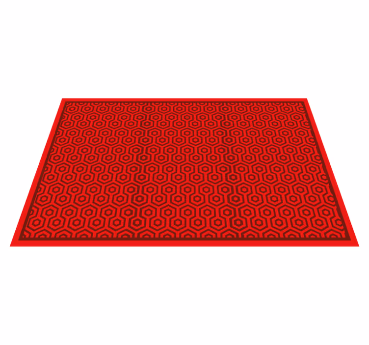 Alfombra de vinilo geométrica disposición hexagonal roja - TenVinilo