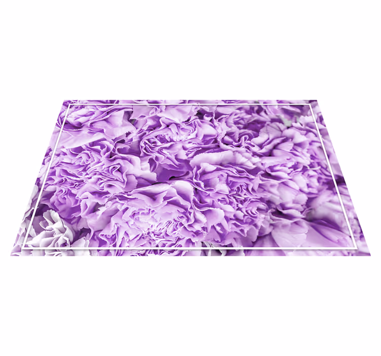 Alfombra vinílica flores en púrpuras vibrantes - TenVinilo