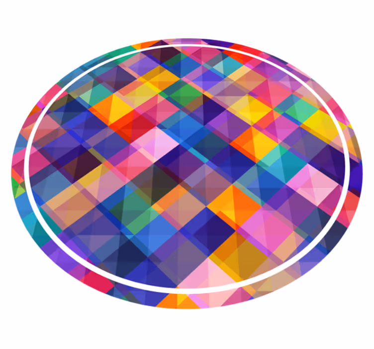 Alfombra de vinilo geométrica patrón de patchwork colorido - TenVinilo