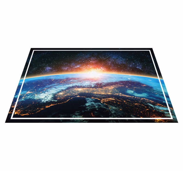 Alfombra de vinilo mapamundi vista planetaria - TenVinilo