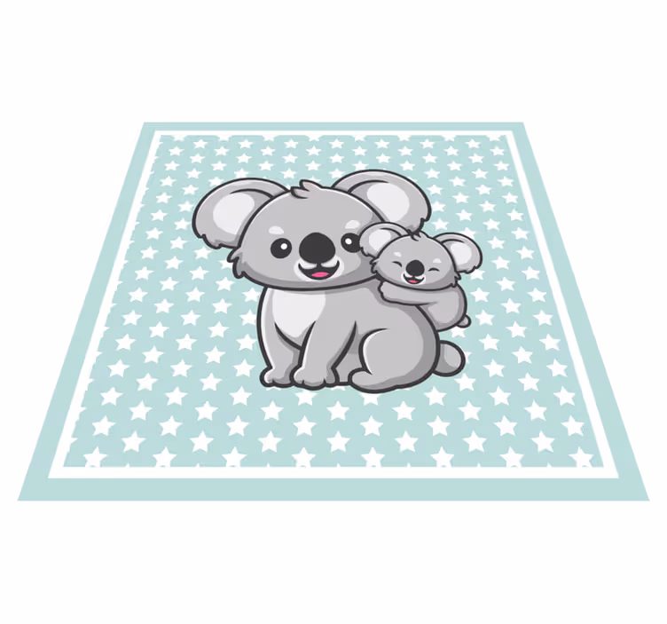 Alfombra de vinilo infantil mamá y bebé koalas - TenVinilo