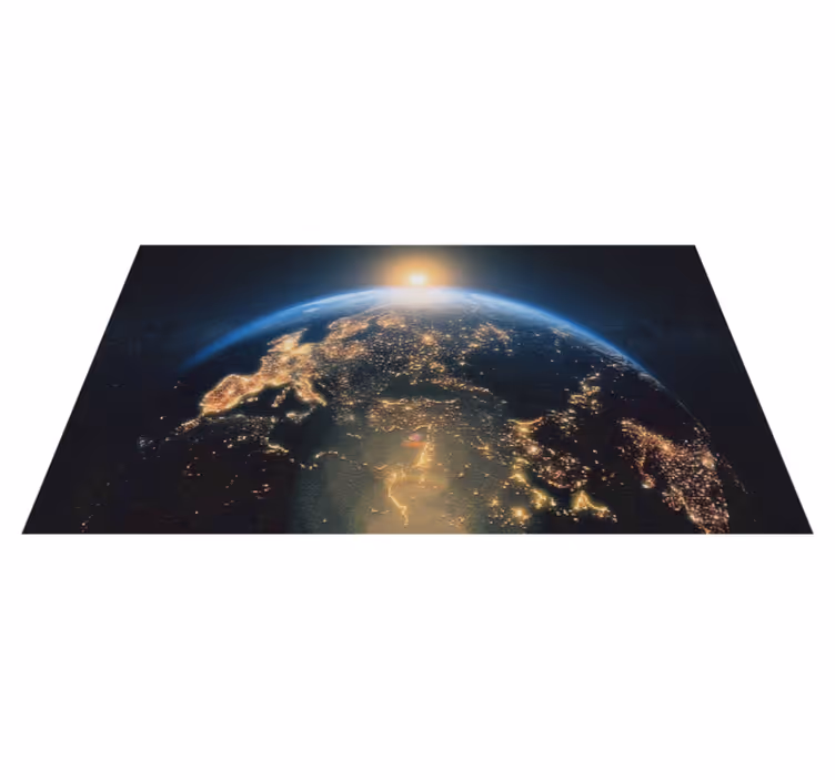 Alfombra de vinilo mapamundi la tierra desde arriba - TenVinilo
