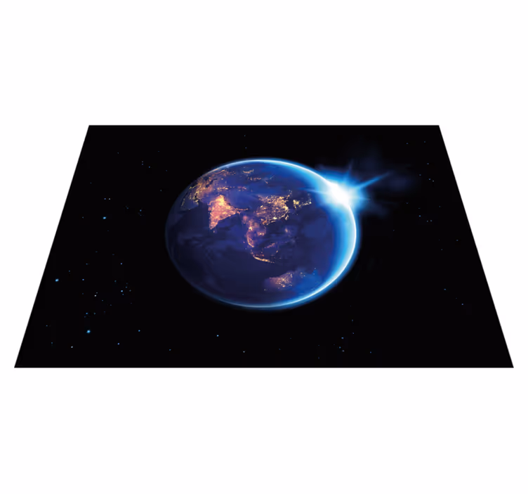 Alfombra de vinilo mapamundi vista del planeta tierra - TenVinilo