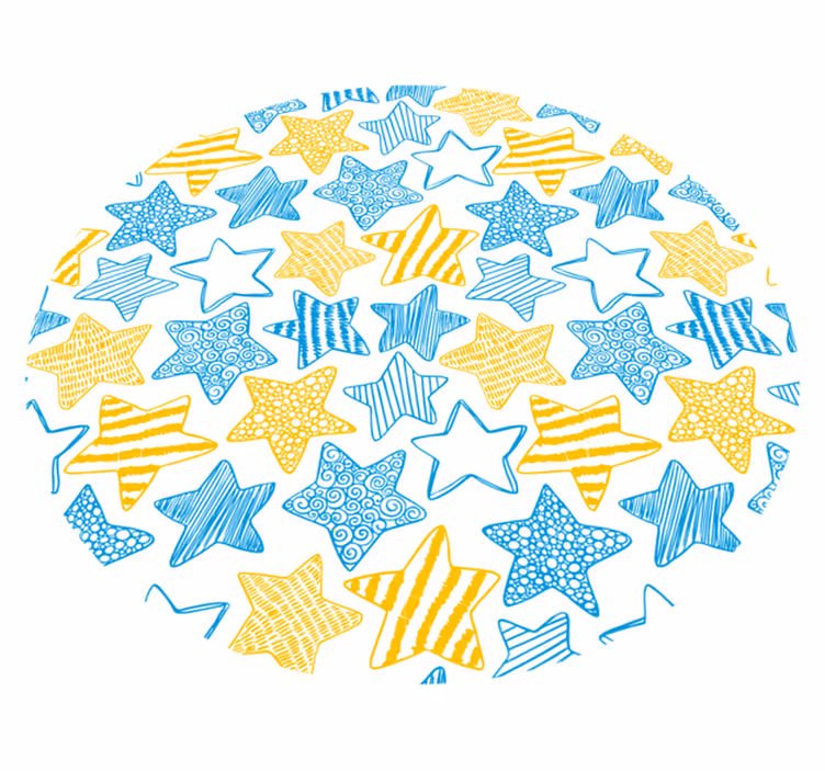 Alfombra vinílica de estrellas diseño amarillo y azul - TenVinilo