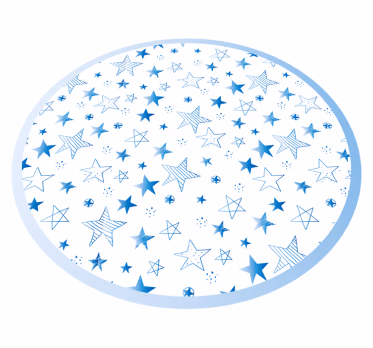 Alfombra vinílica bebé patrón azul estrellado - TenVinilo
