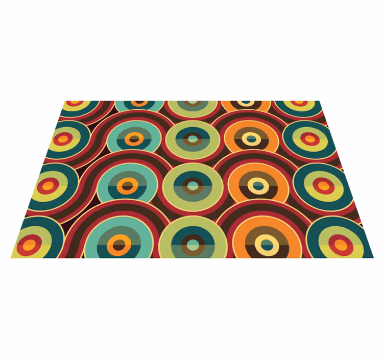 Alfombra de vinilo geométrica motivo circular vibrante - TenVinilo
