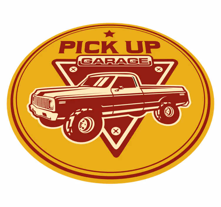 Alfombra vinílica vintage Camioneta pick up moderna - TenVinilo