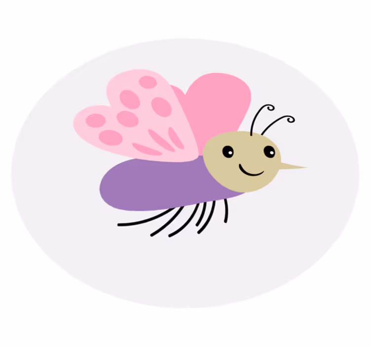 Alfombra de vinilo infantil lindo personaje de mariposa - TenVinilo