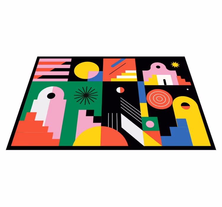 Alfombra de vinilo geométrica formas modernas y audaces - TenVinilo