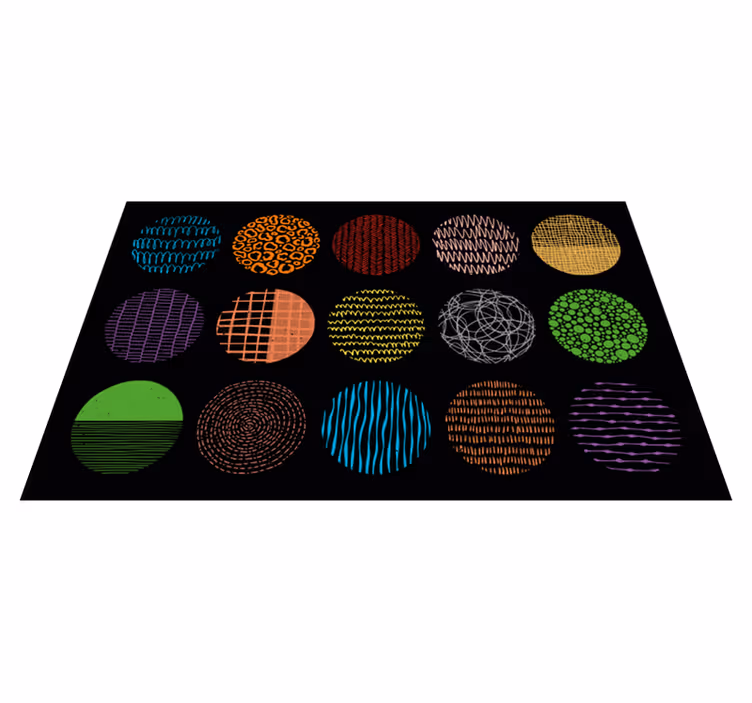 Alfombra vinílica dormitorio Texturas circulares de colores - TenVinilo