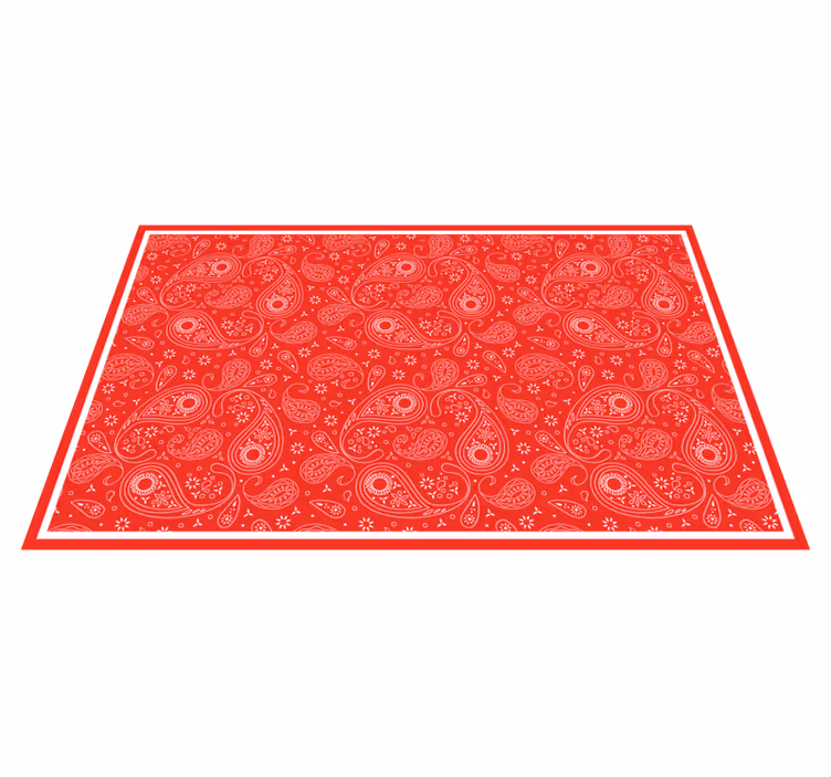 Alfombra de vinilo mapamundi patrón paisley rojo - TenVinilo