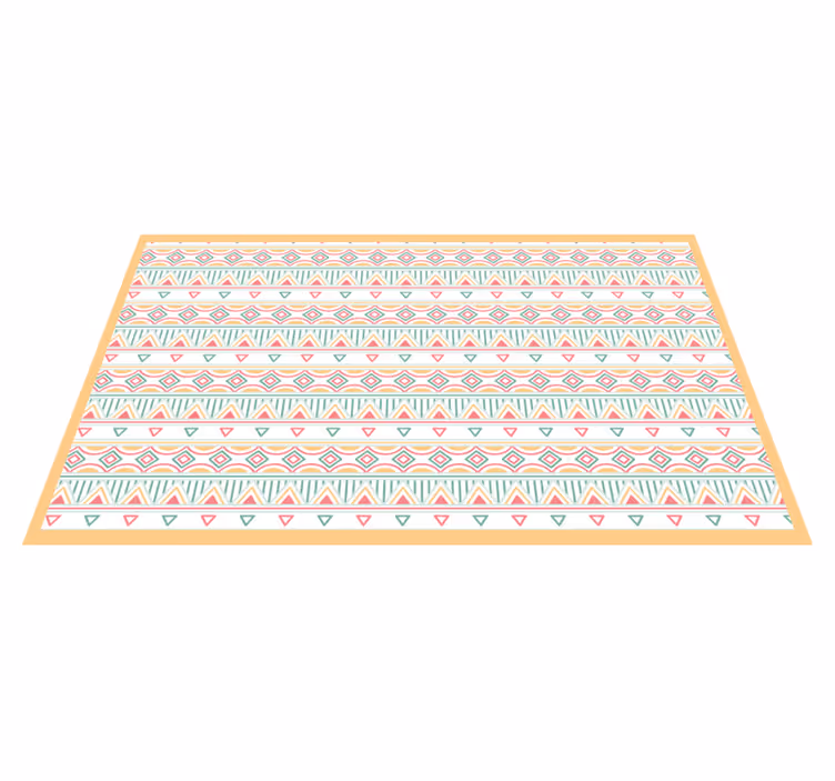 Alfombra vinílica étnica rayas estampadas de colores - TenVinilo
