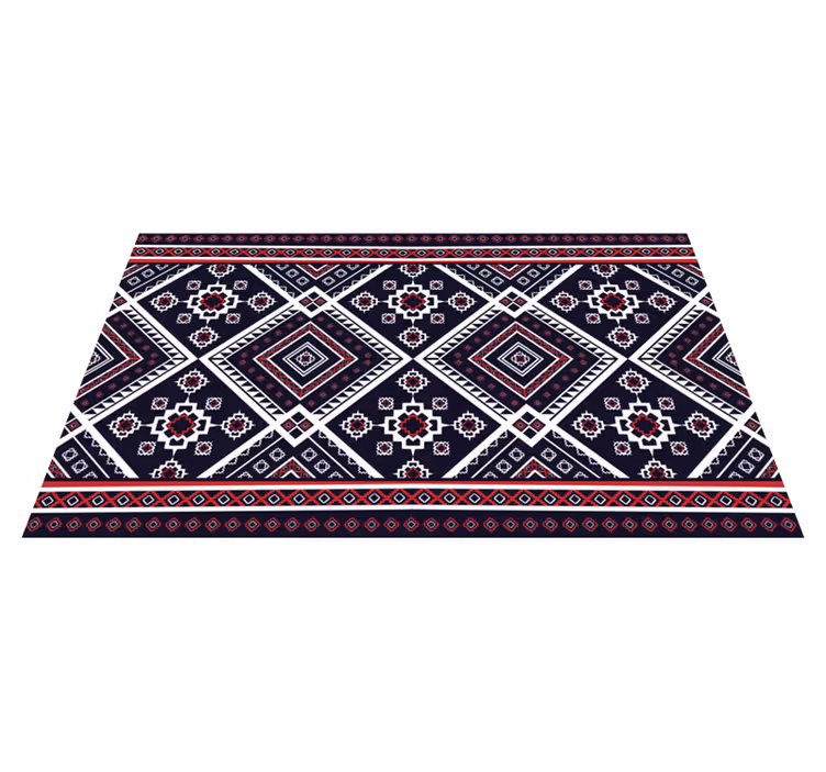 Alfombra vinílica étnica motivo geométrico cultural - TenVinilo