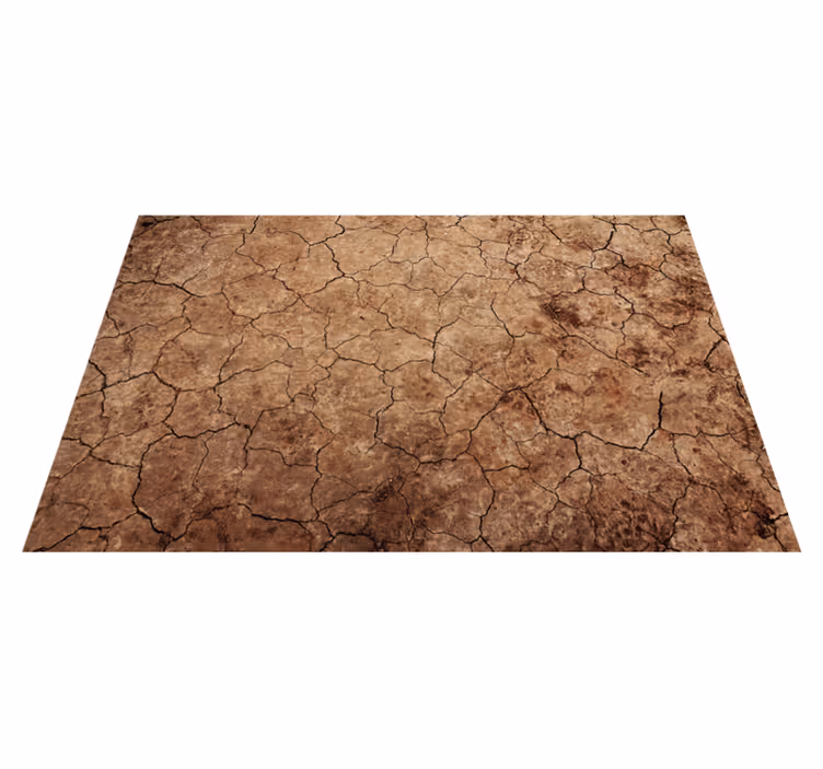 Alfombra vinílica textura piedra tierra agrietada - TenVinilo