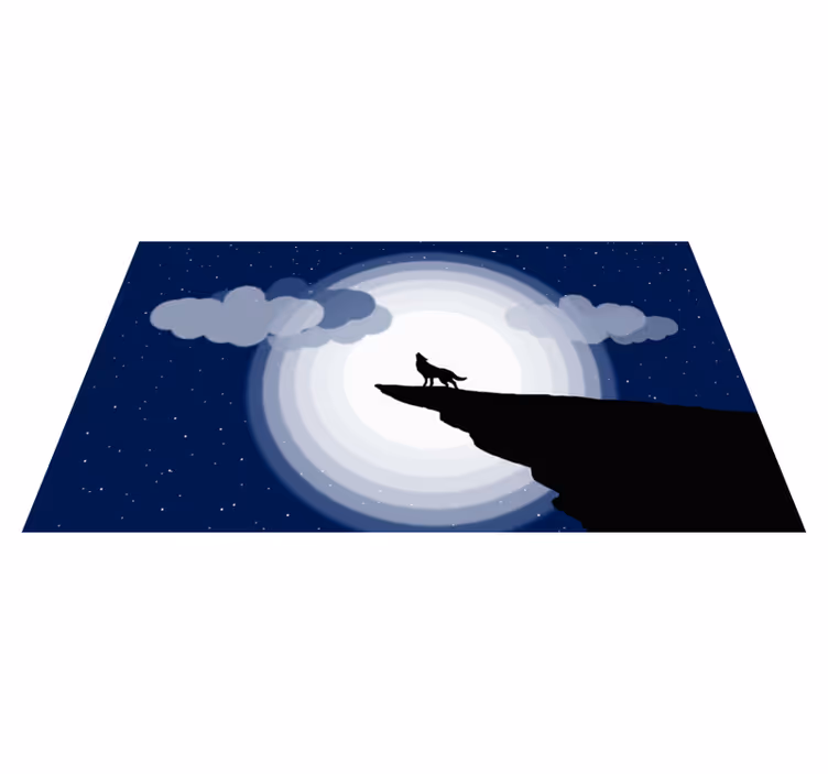 Alfombras vinílicas juvenils aullido de luna creciente - TenVinilo