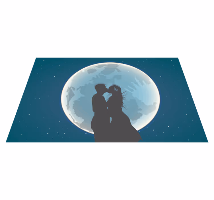 Alfombra vinílica dormitorio beso a la luz de la luna - TenVinilo