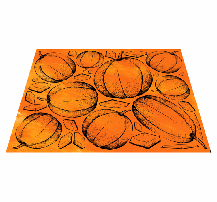 Alfombra vinílica Halloween cosecha de calabaza - TenVinilo
