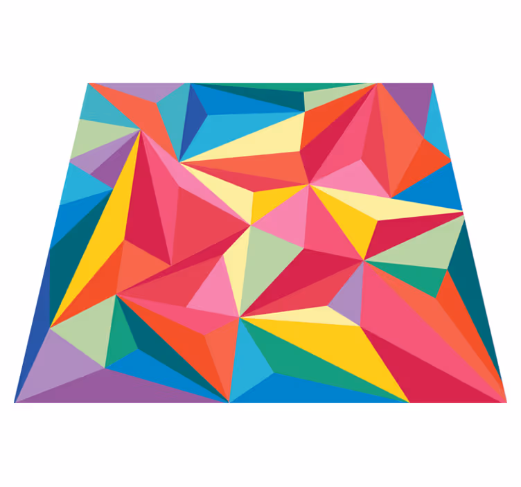 Alfombra de vinilo geométrica elementos coloridos y vivos - TenVinilo