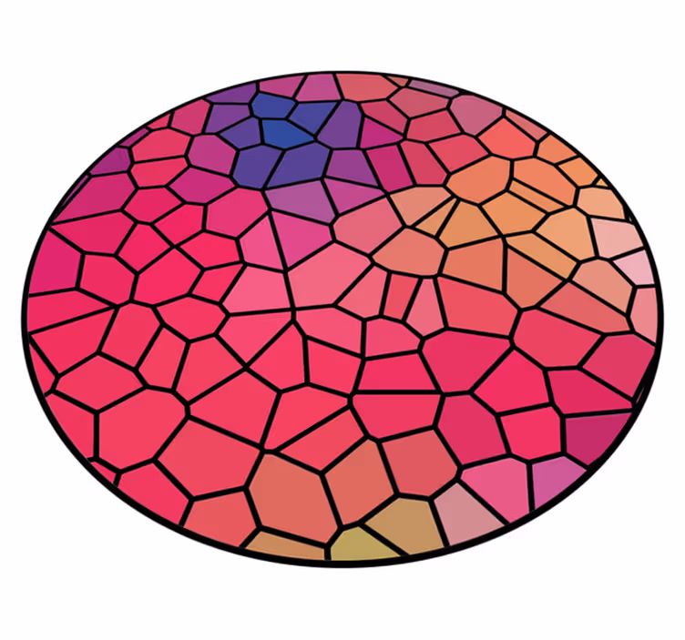 Alfombra de vinilo geométrica Pintura geométrica de colores vibra - TenVinilo