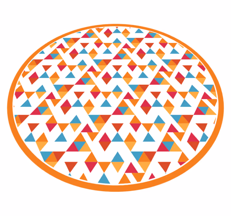 Alfombra de vinilo geométrica formas triangulares coloridas - TenVinilo