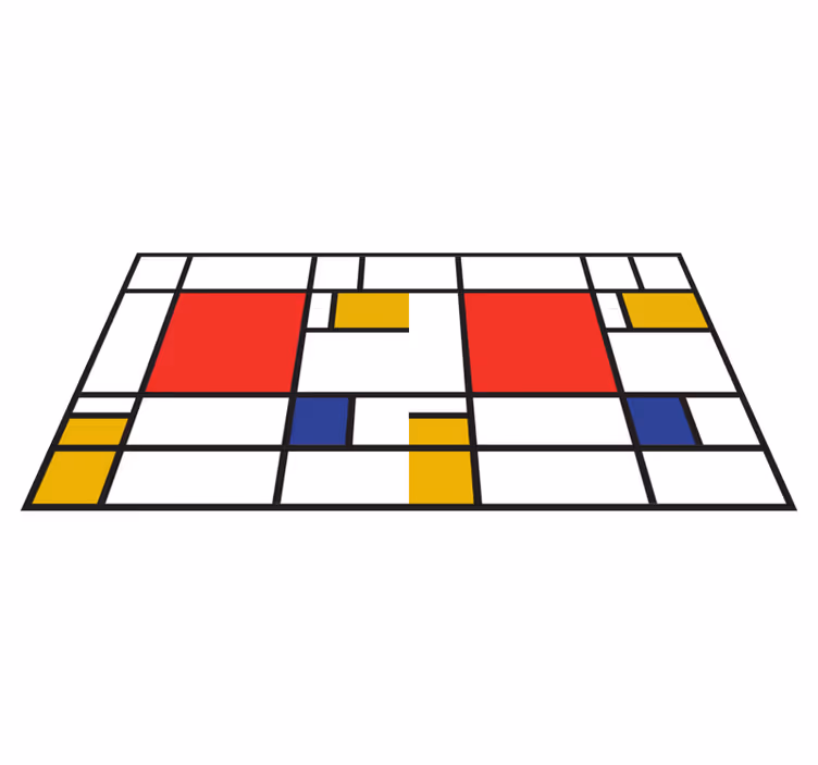 Alfombra de vinilo geométrica Arte mondrian - TenVinilo