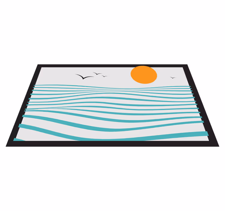 Alfombras vinílicas modernas olas del atardecer - TenVinilo