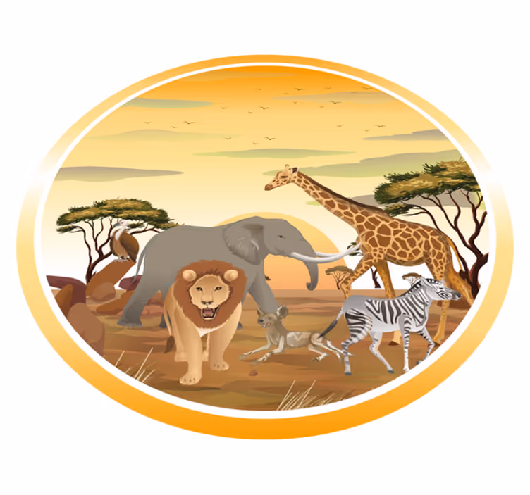 Alfombra vinílica animales aventura en safari - TenVinilo