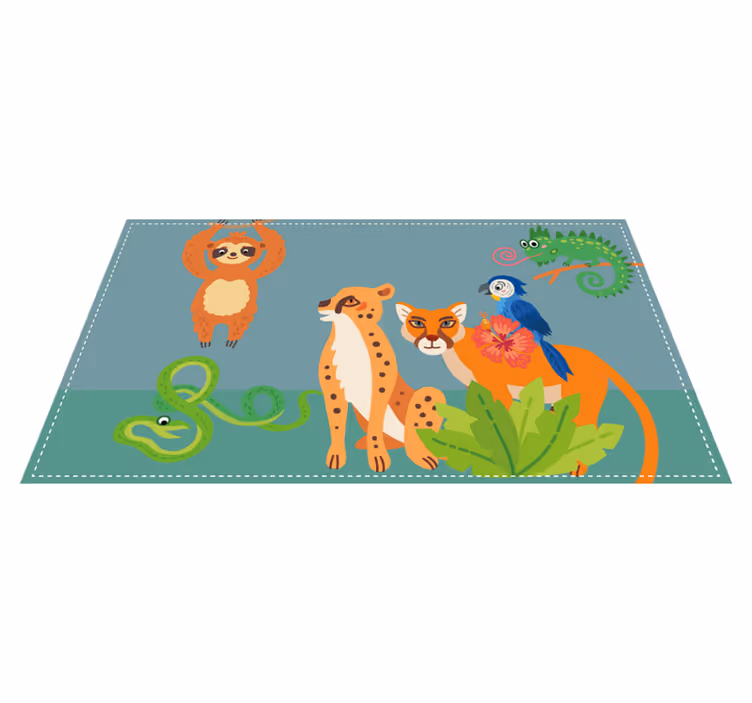 Alfombra vinílica animales reserva de criaturas de la jungla - TenVinilo